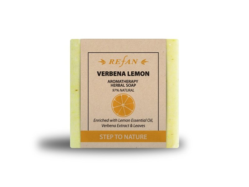  Трав’яне мило "ВЕРБЕНА ТА ЛИМОН/ VERBENA LEMON"  REFAN 120 г 97% натуральних інгредієнтів