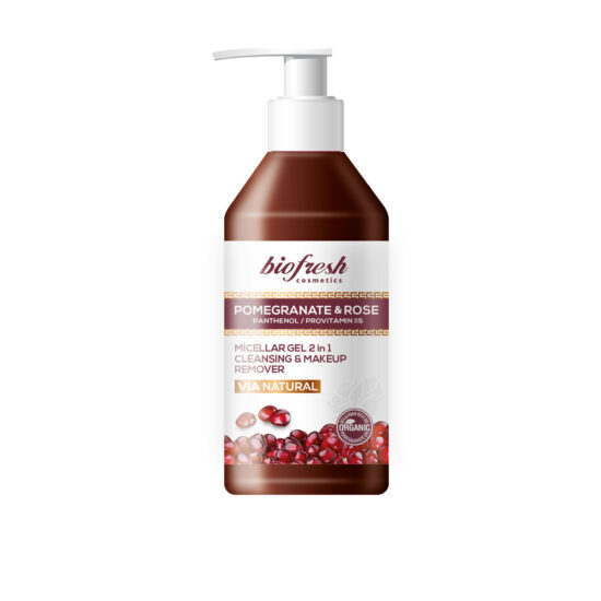 Міцелярний гель для вмивання обличчя VIA NATURAL POMEGRANATE & ROSE BIOFRESH 250 мл