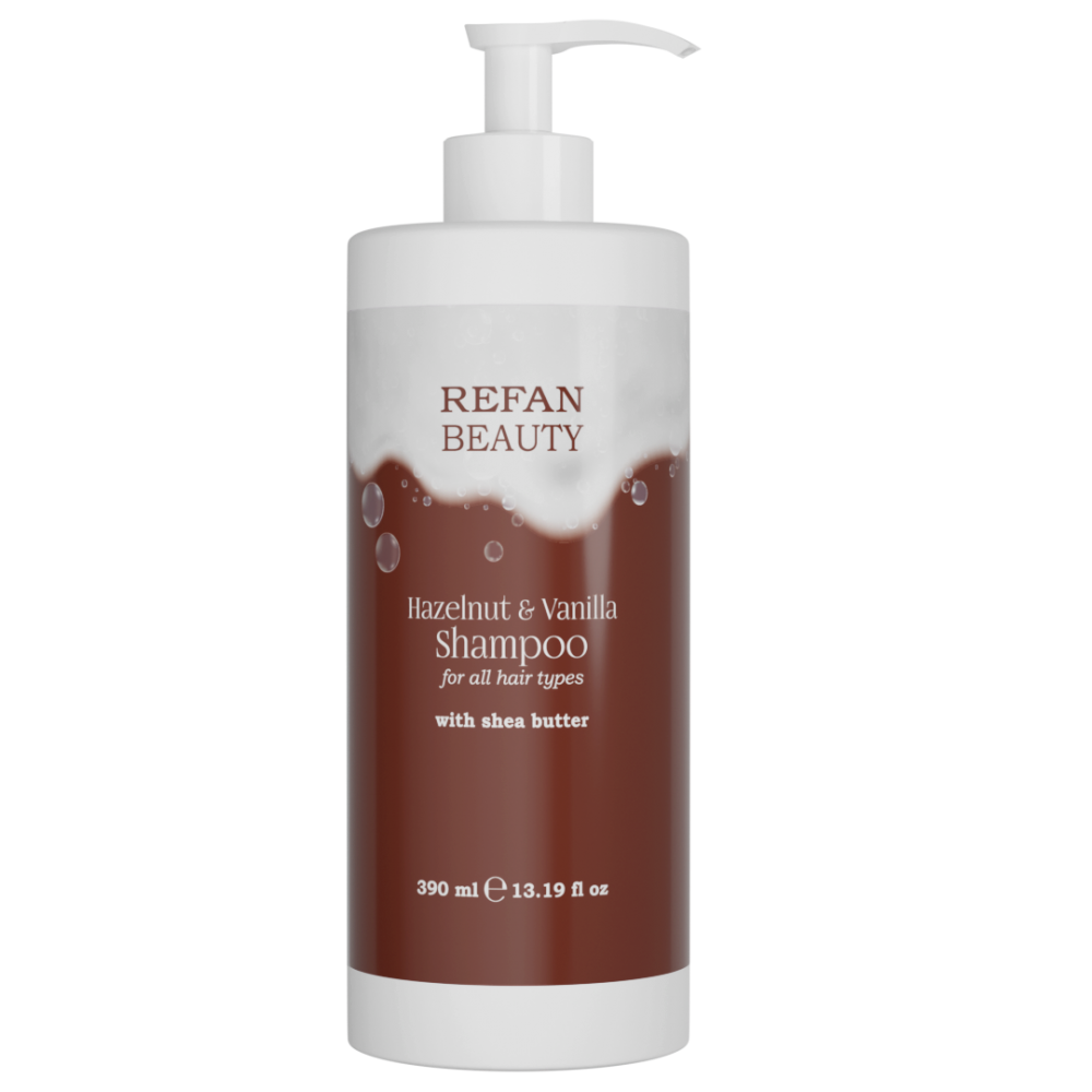 ШАМПУНЬ ДЛЯ ВОЛОССЯ «ЛІСОВИЙ ГОРІХ І ВАНІЛЬ» HAZELNUT & VANILLA REFAN 390 мл