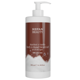 ШАМПУНЬ ДЛЯ ВОЛОССЯ «ЛІСОВИЙ ГОРІХ І ВАНІЛЬ» HAZELNUT & VANILLA REFAN 390 мл